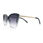 Womens Oversized Cat Eye Chic Metal Arm Plastic Sunglasses