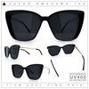Womens Oversized Cat Eye Chic Metal Arm Plastic Sunglasses