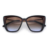 Womens Oversized Cat Eye Chic Metal Arm Plastic Sunglasses