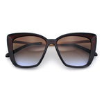 Womens Oversized Cat Eye Chic Metal Arm Plastic Sunglasses
