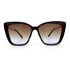 Womens Oversized Cat Eye Chic Metal Arm Plastic Sunglasses