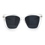 Womens Oversized Cat Eye Chic Metal Arm Plastic Sunglasses