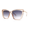 Womens Oversized Cat Eye Chic Metal Arm Plastic Sunglasses