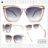 Womens Oversized Cat Eye Chic Metal Arm Plastic Sunglasses