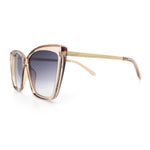Womens Oversized Cat Eye Chic Metal Arm Plastic Sunglasses