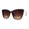 Womens Oversized Cat Eye Chic Metal Arm Plastic Sunglasses