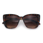 Womens Oversized Cat Eye Chic Metal Arm Plastic Sunglasses