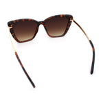 Womens Oversized Cat Eye Chic Metal Arm Plastic Sunglasses