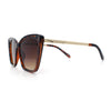 Womens Oversized Cat Eye Chic Metal Arm Plastic Sunglasses
