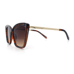 Womens Oversized Cat Eye Chic Metal Arm Plastic Sunglasses