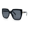 Womens Oversize Square Minimal Chic Mod Inset Lens Sunglasses