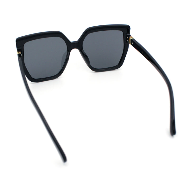 Womens Oversize Square Minimal Chic Mod Inset Lens Sunglasses