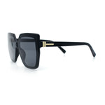 Womens Oversize Square Minimal Chic Mod Inset Lens Sunglasses