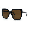 Womens Oversize Square Minimal Chic Mod Inset Lens Sunglasses