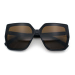 Womens Oversize Square Minimal Chic Mod Inset Lens Sunglasses
