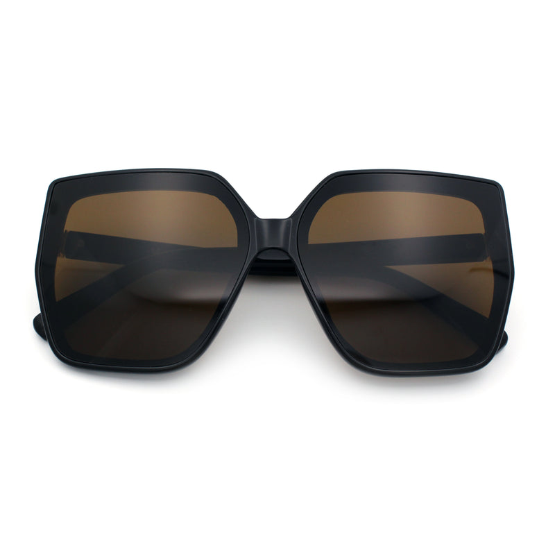 Womens Oversize Square Minimal Chic Mod Inset Lens Sunglasses