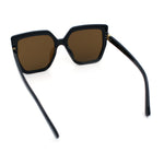 Womens Oversize Square Minimal Chic Mod Inset Lens Sunglasses