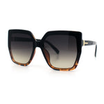 Womens Oversize Square Minimal Chic Mod Inset Lens Sunglasses