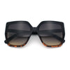 Womens Oversize Square Minimal Chic Mod Inset Lens Sunglasses