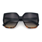 Womens Oversize Square Minimal Chic Mod Inset Lens Sunglasses