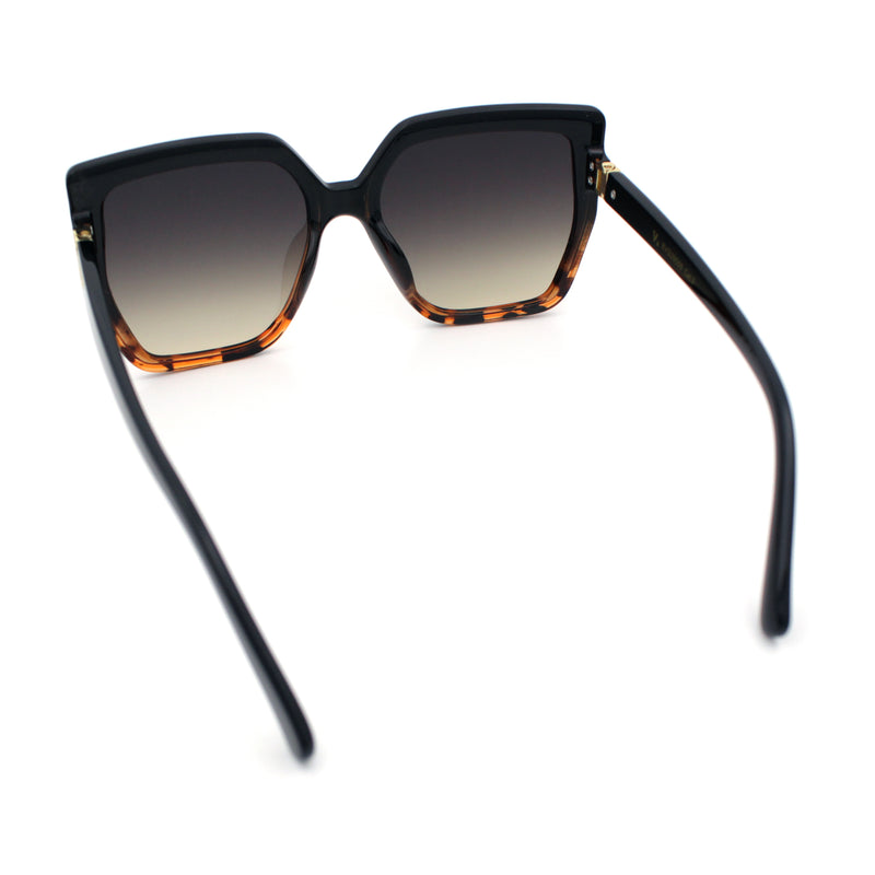 Womens Oversize Square Minimal Chic Mod Inset Lens Sunglasses
