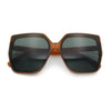 Womens Oversize Square Minimal Chic Mod Inset Lens Sunglasses