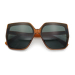 Womens Oversize Square Minimal Chic Mod Inset Lens Sunglasses
