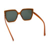 Womens Oversize Square Minimal Chic Mod Inset Lens Sunglasses