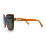 Womens Oversize Square Minimal Chic Mod Inset Lens Sunglasses