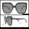 Womens Oversize Square Minimal Chic Mod Inset Lens Sunglasses