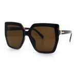 Womens Oversize Square Minimal Chic Mod Inset Lens Sunglasses