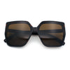 Womens Oversize Square Minimal Chic Mod Inset Lens Sunglasses
