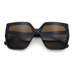 Womens Oversize Square Minimal Chic Mod Inset Lens Sunglasses