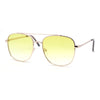 Double Bridge Rectangular Officer Color Gradient Metal Sunglasses