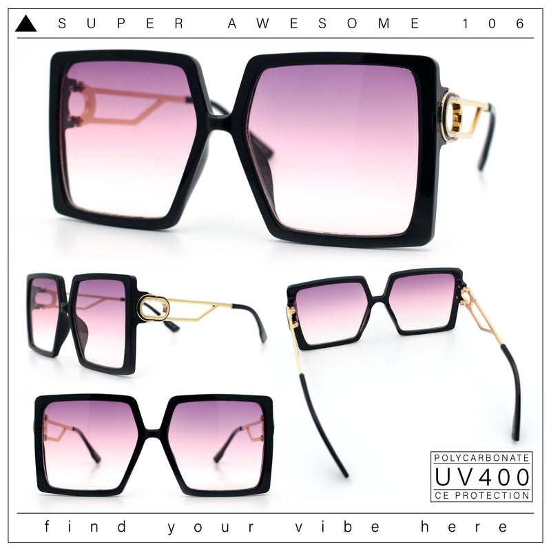 Womens Chic Designer Fashion Luxury Oversize Sunglasses