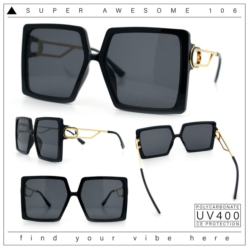 Womens Chic Designer Fashion Luxury Oversize Sunglasses