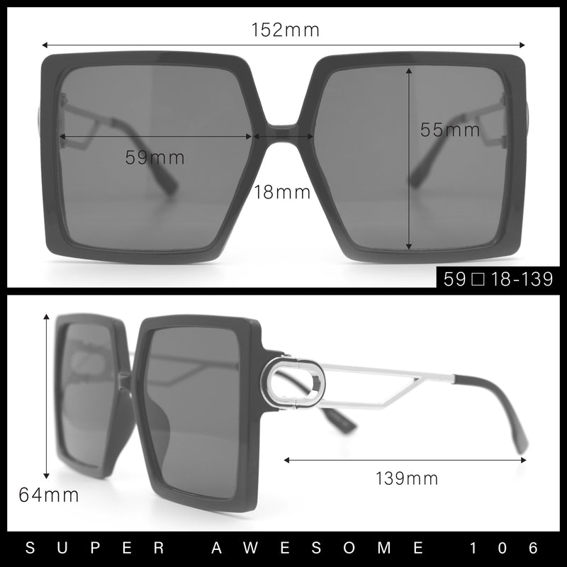 Womens Chic Designer Fashion Luxury Oversize Sunglasses