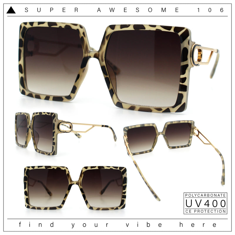 Womens Chic Designer Fashion Luxury Oversize Sunglasses