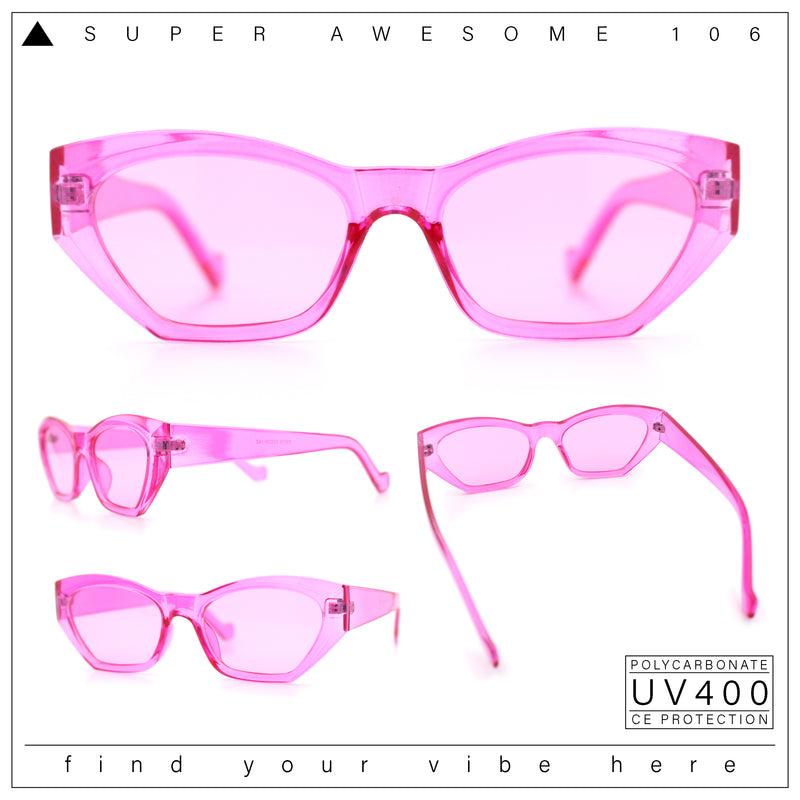Womens Mod Thick Plastic Chunky Cat Eye Sunglasses