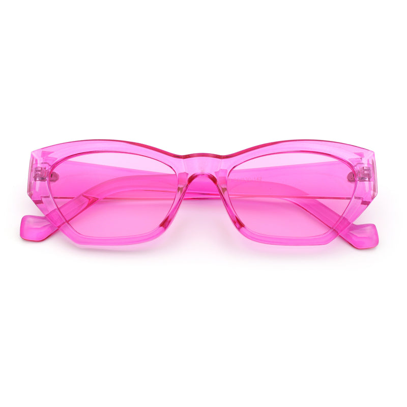 Womens Mod Thick Plastic Chunky Cat Eye Sunglasses