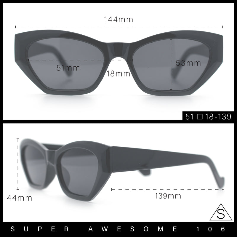 Womens Mod Thick Plastic Chunky Cat Eye Sunglasses