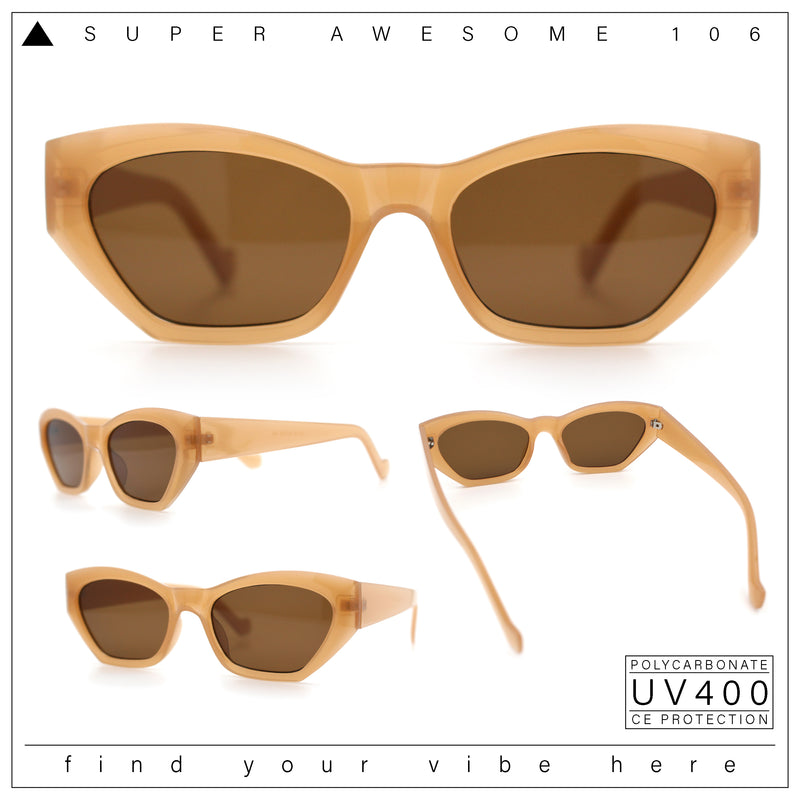 Womens Mod Thick Plastic Chunky Cat Eye Sunglasses
