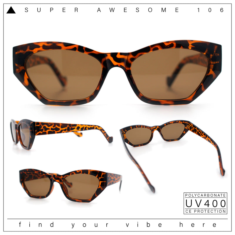 Womens Mod Thick Plastic Chunky Cat Eye Sunglasses