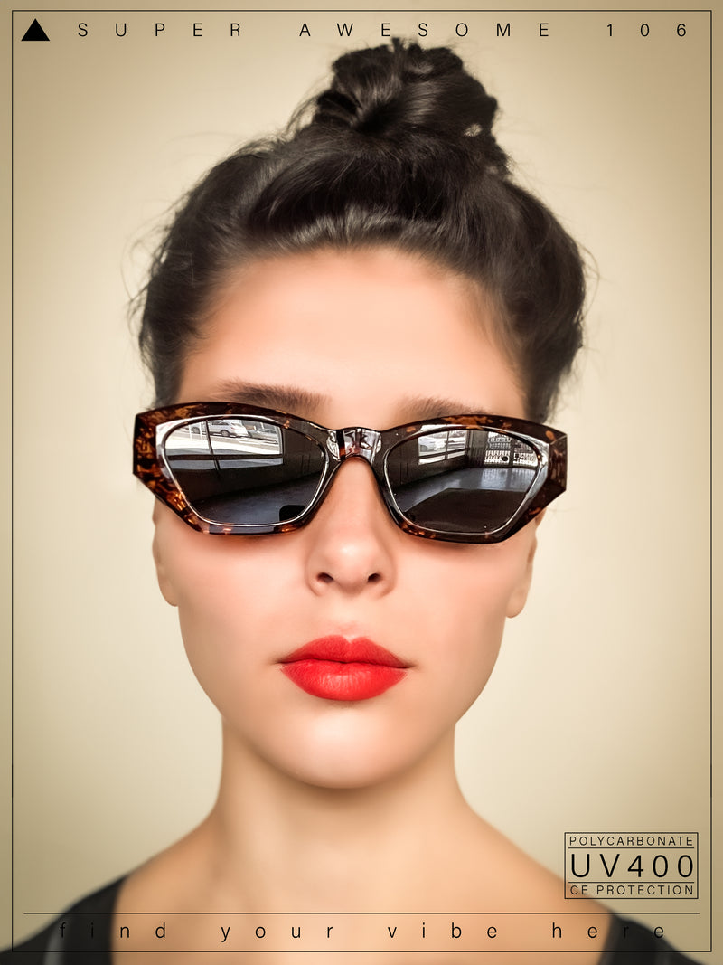 Womens Mod Thick Plastic Chunky Cat Eye Sunglasses