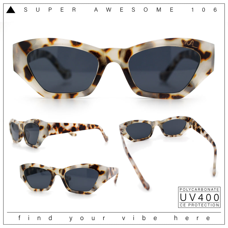 Womens Mod Thick Plastic Chunky Cat Eye Sunglasses