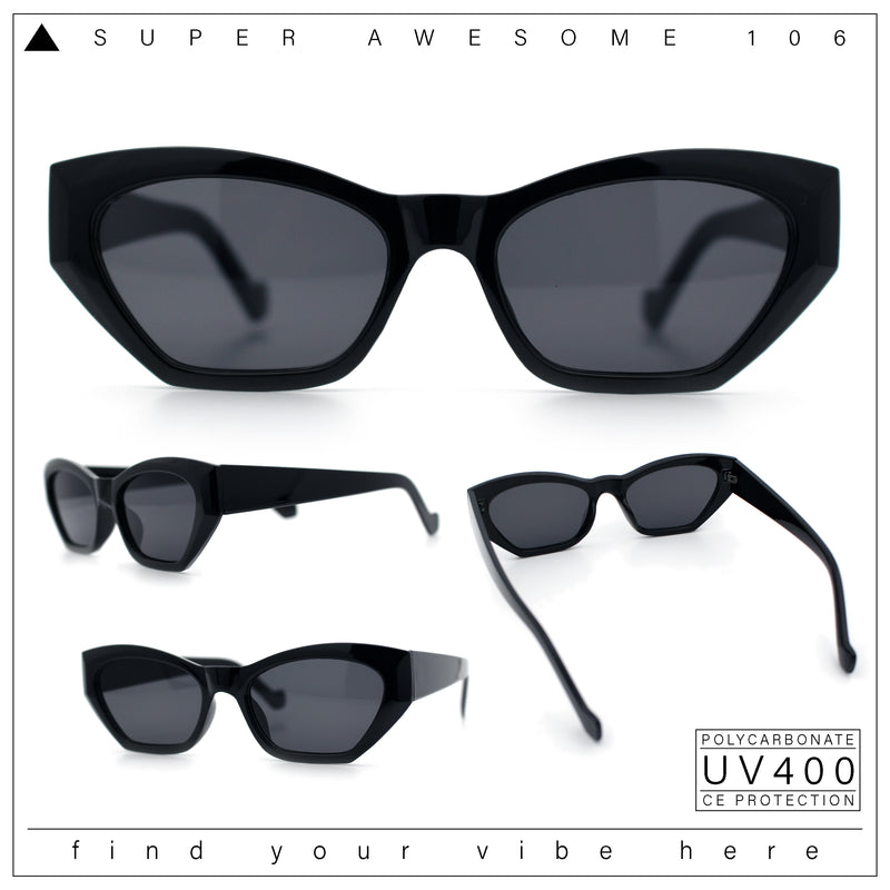 Womens Mod Thick Plastic Chunky Cat Eye Sunglasses