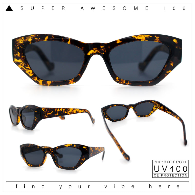 Womens Mod Thick Plastic Chunky Cat Eye Sunglasses