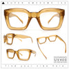 Womens Luxury Beveled Thick Horn Rim Rectangle Fashion Sunglasses