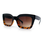 Womens Luxury Beveled Thick Horn Rim Rectangle Fashion Sunglasses
