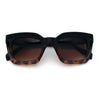 Womens Luxury Beveled Thick Horn Rim Rectangle Fashion Sunglasses